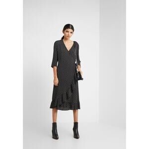 BY MALENE BIRGER Alismara Polka Dot Midi Wrap Dress Net-A-Porter 38 8 M $650